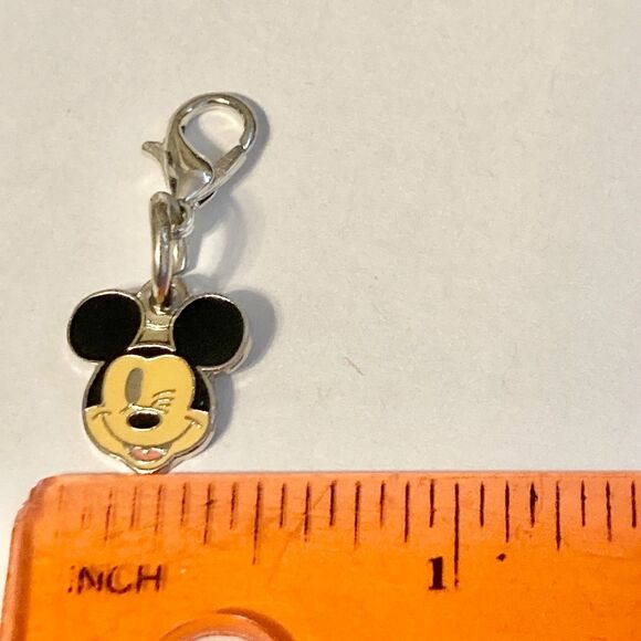 Vintage Disney Happy Winking Mickey Mouse Clip On Charm Zipper Pull Bag Purse - Picture 6 of 7